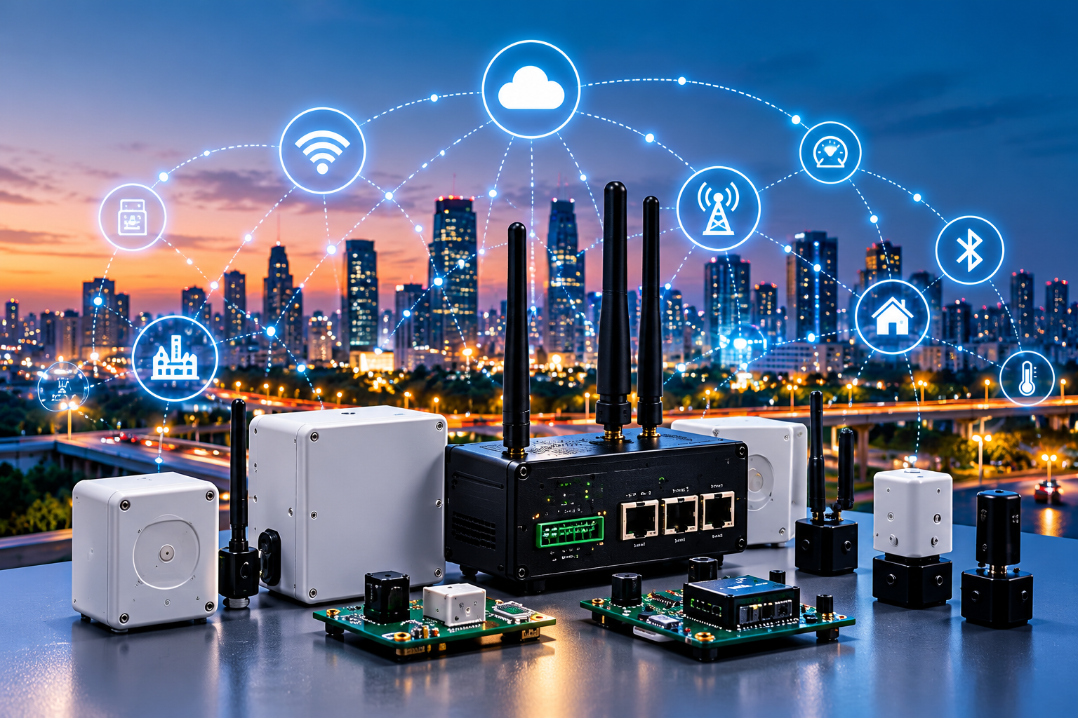 IoT devices, wireless sensors and connectivity equipment