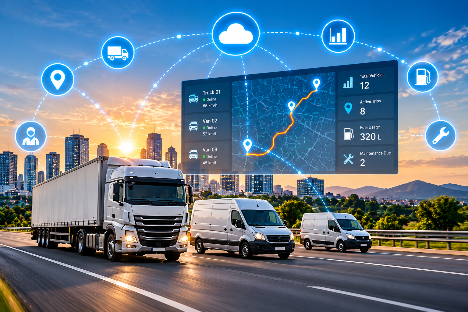 Fleet vehicles with GPS tracking and telematics